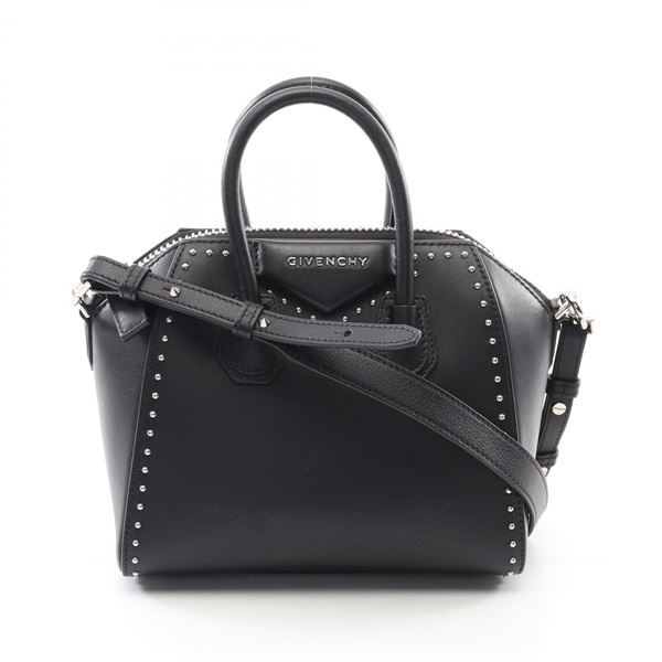 GIVENCHY ANTIGONA Antigona Mini 2way Shoulder Handbag leather Black Used Women