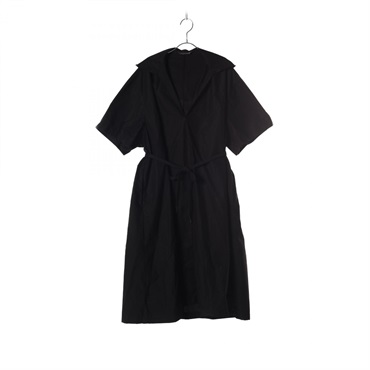 BALENCIAGA Midi Dress 790923 Cotton Black Size 2 Used Women