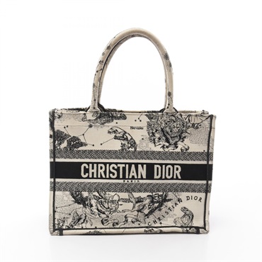 Dior BOOK TOTE Dior Zodiac Medium Bag M1296ZRHZ canvas White Black Used logo