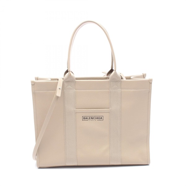 BALENCIAGA HARDWARE Crossbody Tote Bag 671400 Leather Canvas Beige Used Women