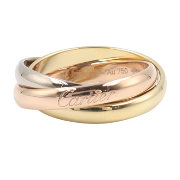 CARTIER Trinity Classic Ring 18KYG 18KPG 18KWG Three gold used US size 7 #54