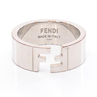 FENDI FF logo Ring Stainless Steel Used women mens US size 11.75