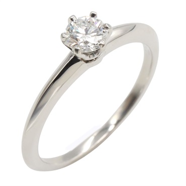 TIFFANY＆CO Solitaire Ring Pt950 Platinum Used women US size 5.75