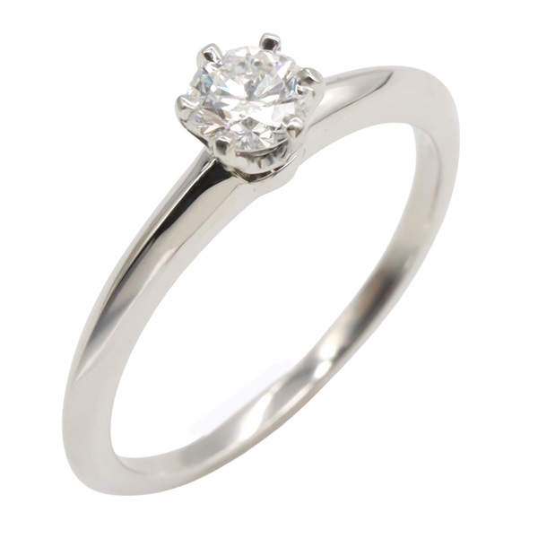 TIFFANY＆CO Solitaire Ring Pt950 Platinum Used women US size 5.75