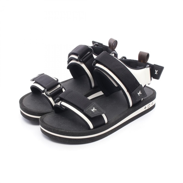 Louis Vuitton Archlight Line Sandals Monogram Nylon leather B&W #38 Used Women