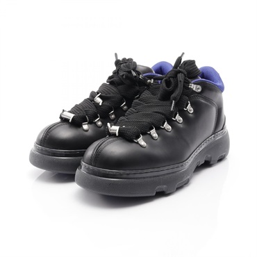 BURBERRY TREK ANKLE BOOTS sneakers - leather Black Blue #44 Used mens
