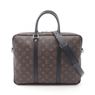 LOUIS VUITTON PDV PM Briefcase Shoulder Bag M52005 Monogram macassar used mens