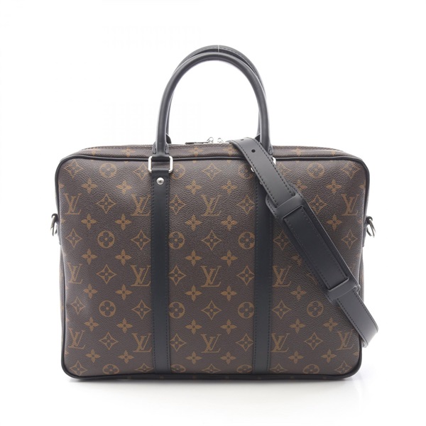 LOUIS VUITTON PDV PM Briefcase Shoulder Bag M52005 Monogram macassar used mens