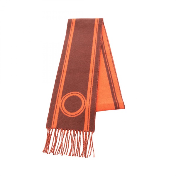 HERMES Bande de Repos Scarf cashmere Bordeaux Red Used Women