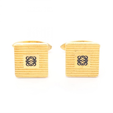LOEWE Anagram cuffs Gold Plated 15 x 15mm Used mens