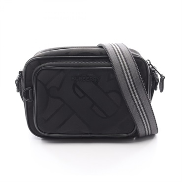 BURBERRY TB Monogram Paddy Shoulder Crossbody Bag 8043708 Nylon Black Used
