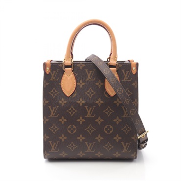 LOUIS VUITTON Sac Plat BB crossbody Handbag M45847 Monogram leather Brown Used