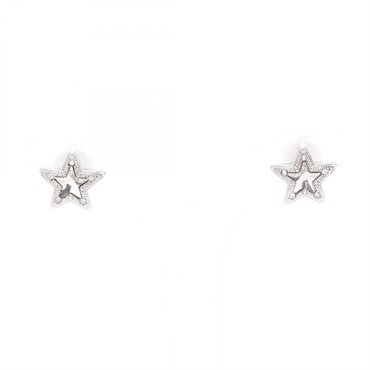 JIMMY CHOO JC Star Studs Pierced Earrings Stainless Steel crystal Used Women