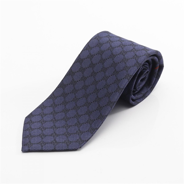 GUCCI AREND GG Pattern Tie 456522 silk Navy 147cm Used mens