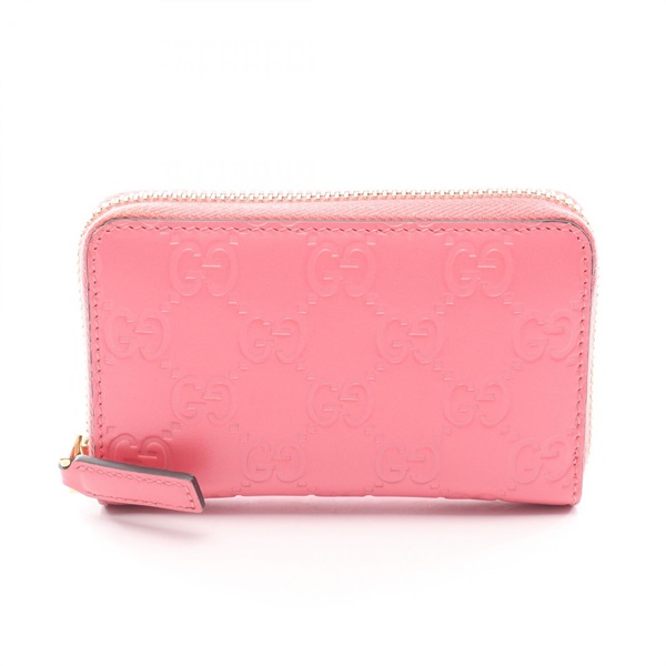 GUCCI Guccisima Around zip coin purse compact wallet 255452 leather Pink Used GG