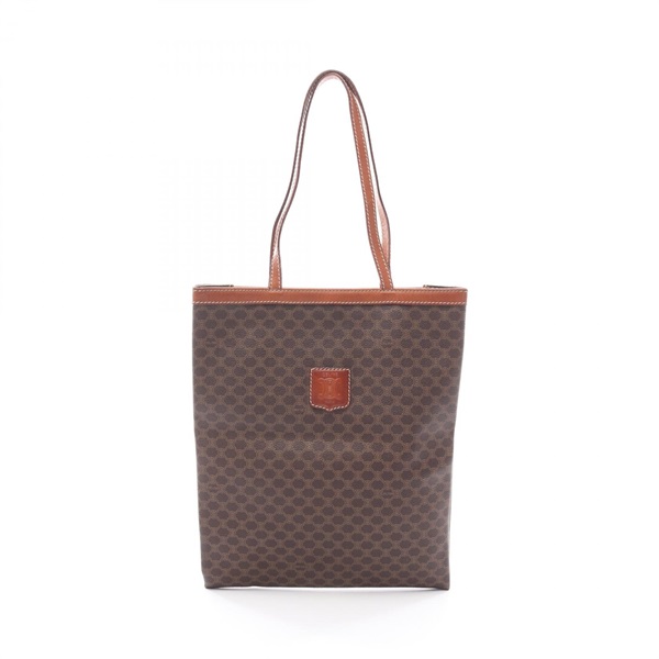 CELINE Macadam Tote Bag canvas leather Brown Used Women