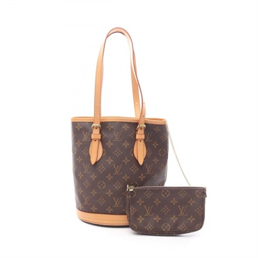 LOUIS VUITTON Bucket 23 PM Shoulder Tote Bag M42238 Monogram Used LV Women