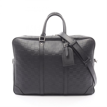 LOUIS VUITTON PDV GM Briefcase N41147 Damier Infini leather Black Onyx Used mens