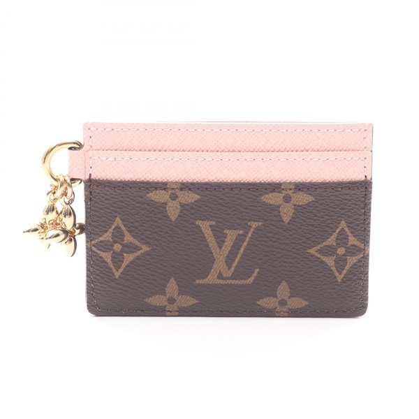 LOUIS VUITTON Porte Cartes LV Charm Card Case M82739 leather Monogram Brown Pink