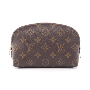 LOUIS VUITTON Pochette Cosmetic Pouch purse M47515 Monogram leather Brown Used