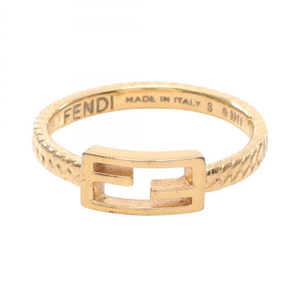 FENDI bucket Ring bague #6 US size Gold Plated Used