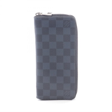 LOUIS VUITTON Zippy Vertical Around long wallet N62240 Damie Cobalt Navy Used LV