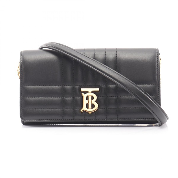 BURBERRY LOLA Shoulder crossbody Bag purse leather Black Used Women