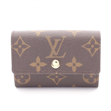 LOUIS VUITTON Porte-monnaie Plat coin purse M61930 Monogram canvas leather Used