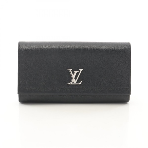 LOUIS VUITTON Portefeuille Lockme II Bifold purse long wallet M62329 leather BK