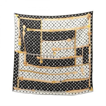 LOUIS VUITTON Carre Monogram Confidential Scarf Stole Wrap M78667 silk Used LV