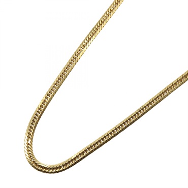 JEWELRY Triple 8 Side Flat Link Curb Chain Necklace 18KYG Yellow Gold Used 55㎝