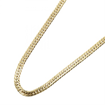 JEWELRY Double 6 Side Flat link Chain Necklace 18KYG Yellow Gold Used Women 50㎝