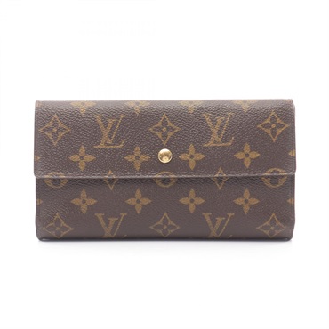 LOUIS VUITTON Porte Tresor International Long wallet M61215 Monogram canvas Used