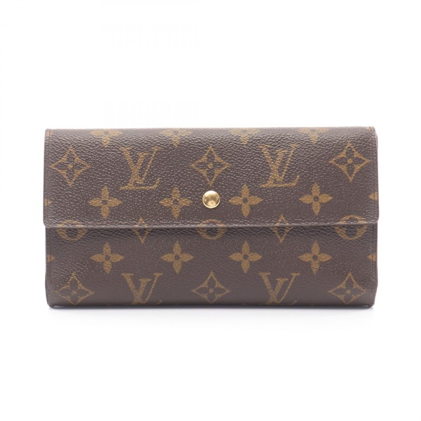 LOUIS VUITTON Porte Tresor International Long wallet M61215 Monogram canvas Used