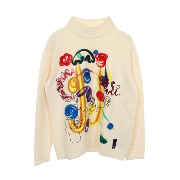 FENDI Knitwear Sweater Long sleeved top #50 wool White Used mens