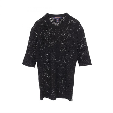 LOUIS VUITTON T-shirt Knitwear RW231B 218 FOKS88 Rayon Black Used Women size M
