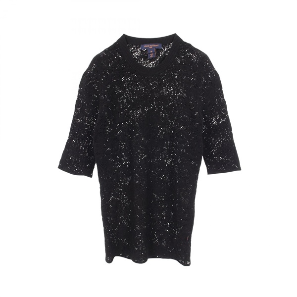 LOUIS VUITTON T-shirt Knitwear RW231B 218 FOKS88 Rayon Black Used Women size M