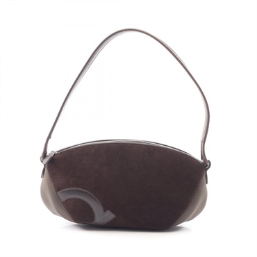 Salvatore Ferragamo Gancini Shoulder Bag 21 3804 Suede leather Nylon Brown Used