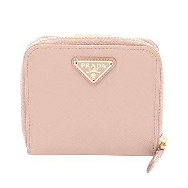 PRADA SAFFIANO METAL Bi-fold wallet 1ML522 Leather Pink Used Women GHW