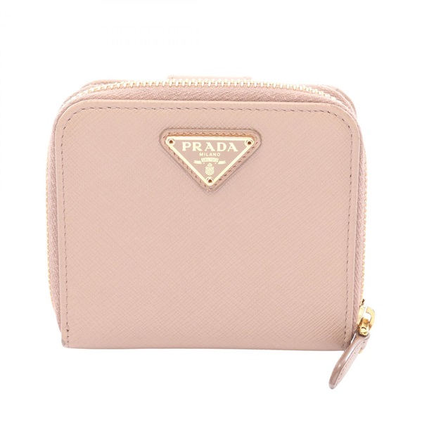 PRADA SAFFIANO METAL Bi-fold wallet 1ML522 Leather Pink Used Women GHW