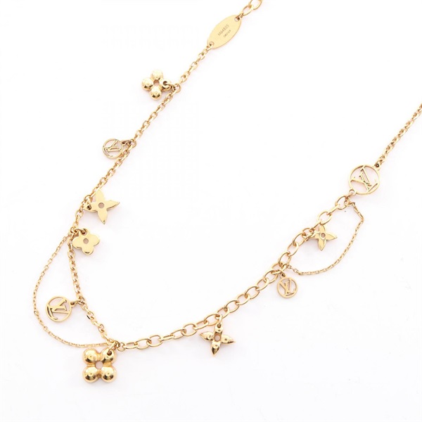 LOUIS VUITTON Collier Blooming Necklace 40-45cm Gold Plated Used Women LV