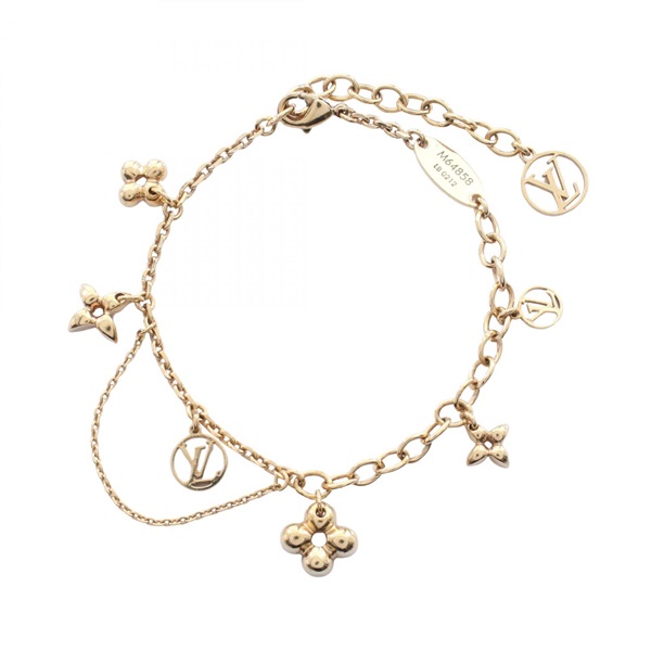 LOUIS VUITTON Bracelet Blooming M64858 Gold Plated Used Women 18cm LV