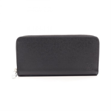 LOUIS VUITTON Zippy Horizontal Long Wallet M31071 Taiga leather Black Used mens