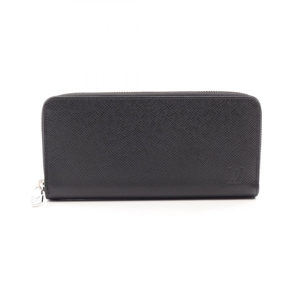 LOUIS VUITTON Zippy Horizontal Long Wallet M31071 Taiga leather Black Used mens