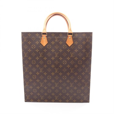LOUIS VUITTON Sac Plat Tote hand Bag M51140 Monogram leather Brown Used Women