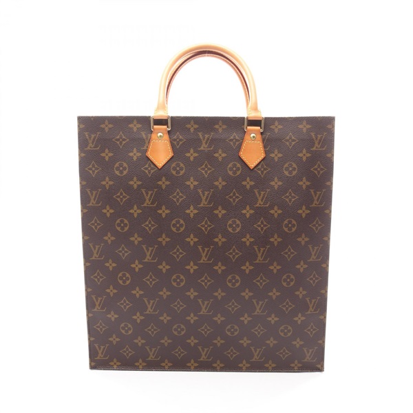 LOUIS VUITTON Sac Plat Tote hand Bag M51140 Monogram leather Brown Used Women