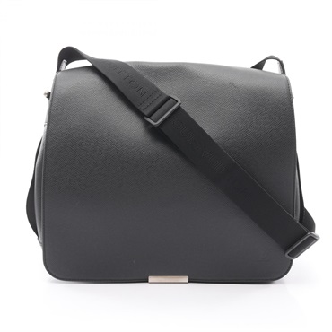 LOUIS VUITTON Victor Shoulder Bag M30142 Taiga leather canvas Black Used mens LV