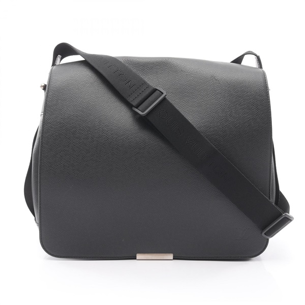 LOUIS VUITTON Victor Shoulder Bag M30142 Taiga leather canvas Black Used mens LV