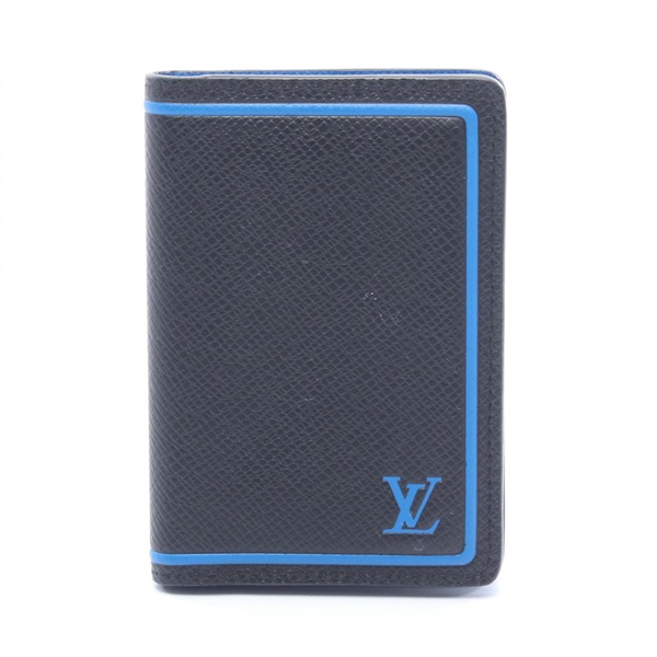 LOUIS VUITTON Organisateur de Poche Card Case M63329 Taiga leather Black Used