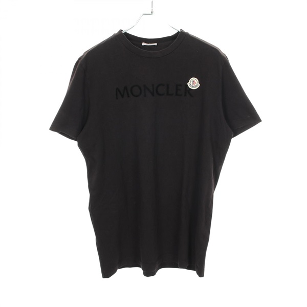 MONCLER Logo Crew Neck Short sleeve Top T-shirt 8C00064 cotton Black Used size L